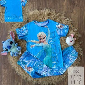 New girl pajamas with peach skin fabric, cartoon print, size 6-8